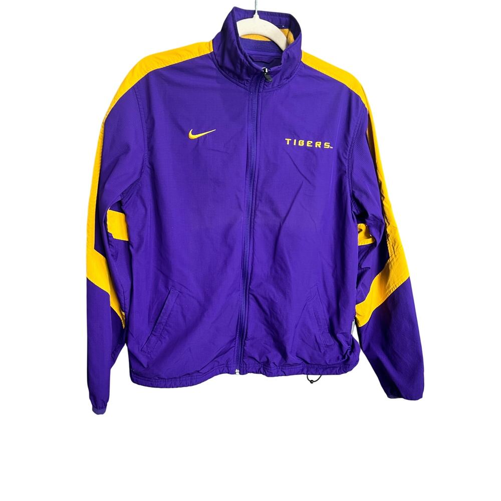 LSU Tigers Jacket Men Large Nike Storm Fit Full Zip Activewear Purple Yellow Y2K